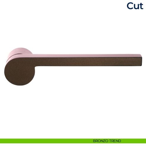 Maniglia per porta Cut Frascio con rosetta minimale bronzo trend