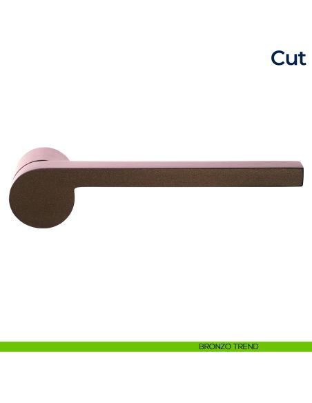 Maniglia per porta Cut Frascio con rosetta minimale bronzo trend