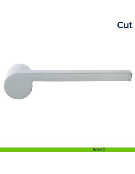 Maniglia per porta Cut Frascio con rosetta minimale bianco