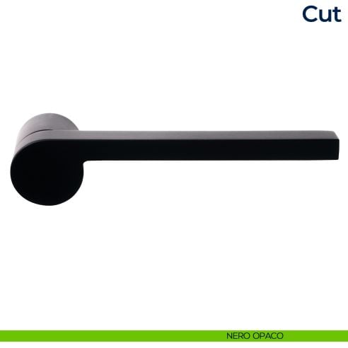 Maniglia per porta Cut Frascio con rosetta minimale nero