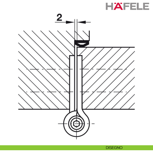 Cerniera a molla per porta interna Hafele SA 180 dimensione 180 mm alluminio anodizzato argento - disegno