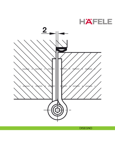 Cerniera a molla per porta interna Hafele SA 180 dimensione 180 mm alluminio anodizzato argento - disegno