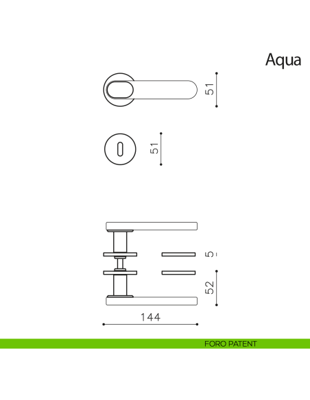 Maniglia per porta Aqua Olivari foro patent