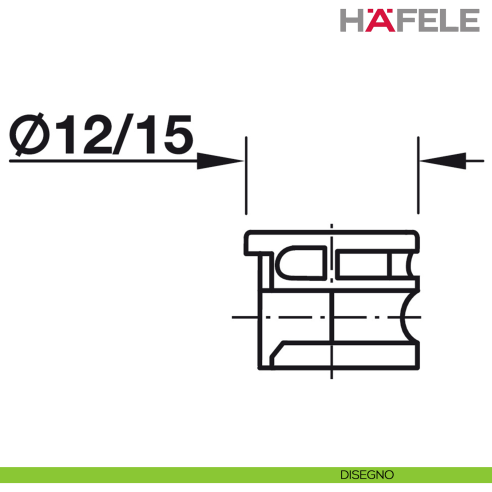 Giunto per mobile Hafele Minifix 15 per spessore legno 29 mm nichelato - disegno