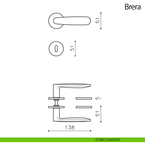 Maniglia per porta Brera Olivari foro patent