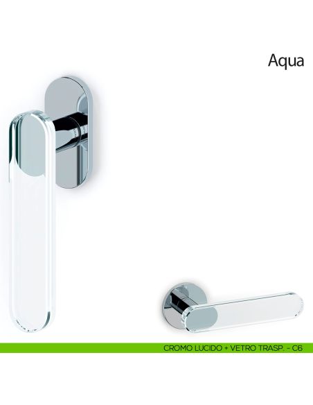 Maniglia per finestra martellina DK Aqua Olivari cromo lucido