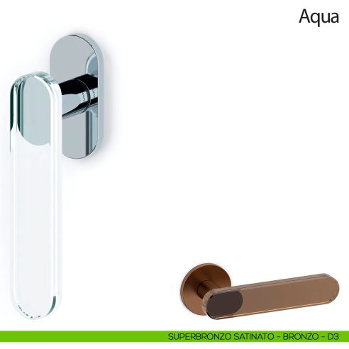 Maniglia per finestra martellina DK Aqua Olivari superbronzo satinato