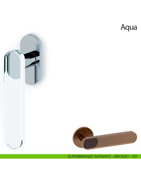 Maniglia per finestra martellina DK Aqua Olivari superbronzo satinato