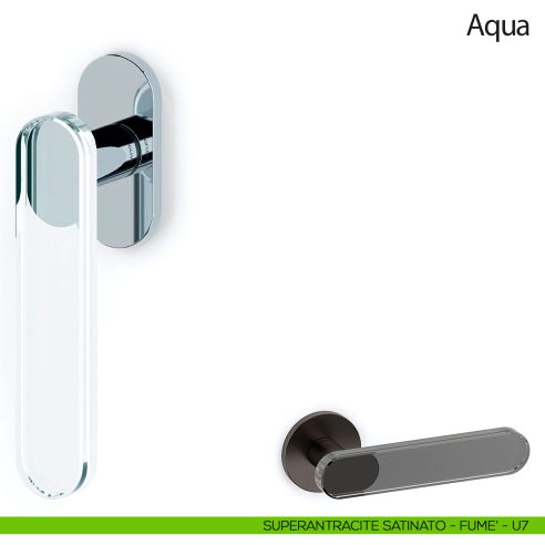 Maniglia per finestra martellina DK Aqua Olivari superantracite satinato