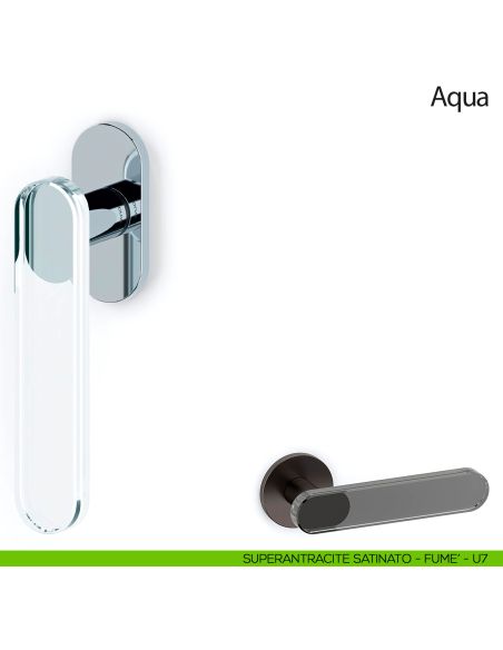 Maniglia per finestra martellina DK Aqua Olivari superantracite satinato