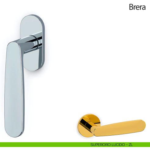 Maniglia per finestra martellina DK Brera Olivari superoro lucido