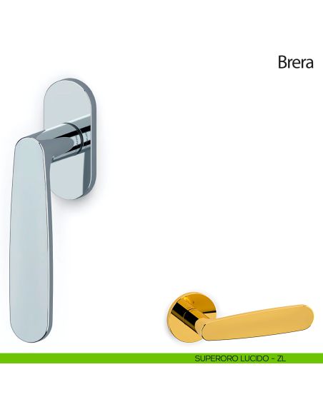 Maniglia per finestra martellina DK Brera Olivari superoro lucido