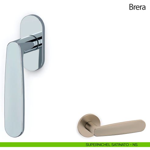 Maniglia per finestra martellina DK Brera Olivari supernichel satinato