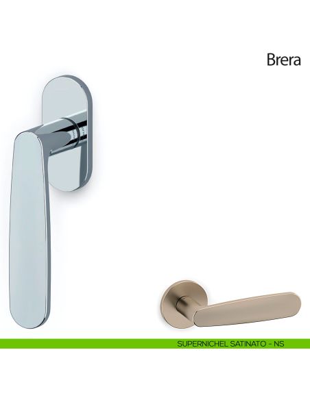 Maniglia per finestra martellina DK Brera Olivari supernichel satinato