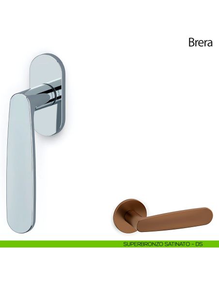 Maniglia per finestra martellina DK Brera Olivari superbronzo satinato