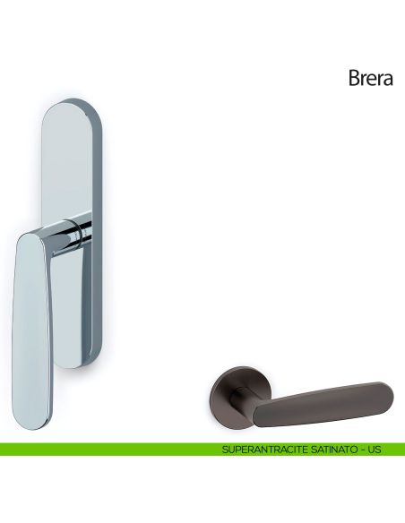 Maniglia per finestra cremonese Brera Olivari superantracite satinato