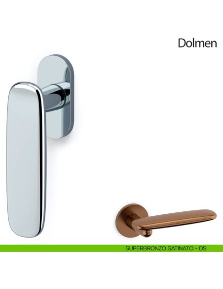 Maniglia per finestra martellina DK Dolmen Olivari superbronzo satinato