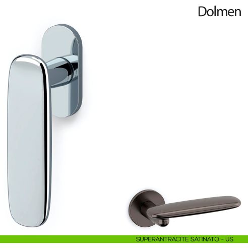 Maniglia per finestra martellina DK Dolmen Olivari superantracite satinato
