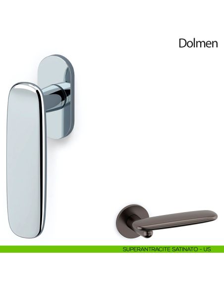 Maniglia per finestra martellina DK Dolmen Olivari superantracite satinato