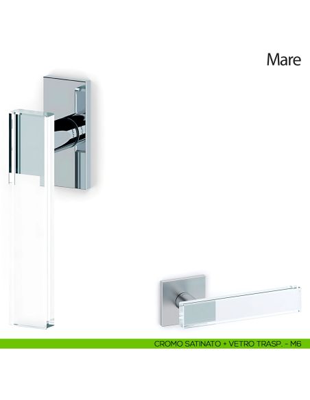 Maniglia per finestra martellina DK Mare Olivari cromo satinato