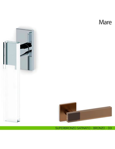 Maniglia per finestra martellina DK Mare Olivari superbronzo satinato