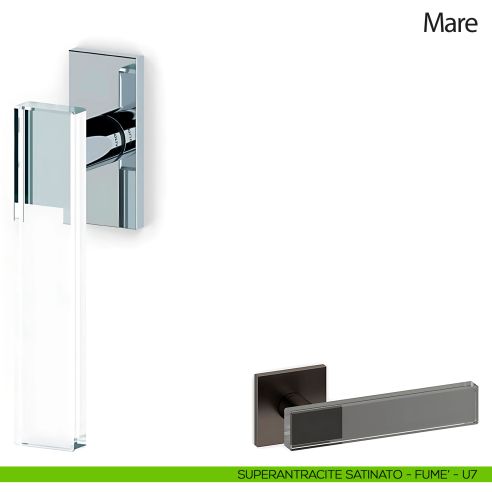 Maniglia per finestra martellina DK Mare Olivari superantracite satinato