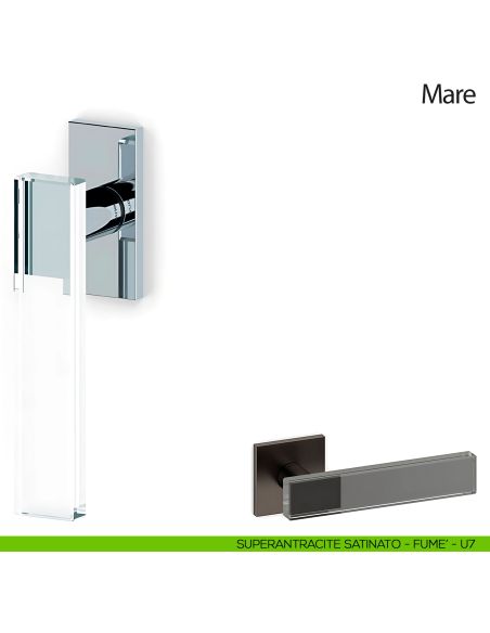 Maniglia per finestra martellina DK Mare Olivari superantracite satinato