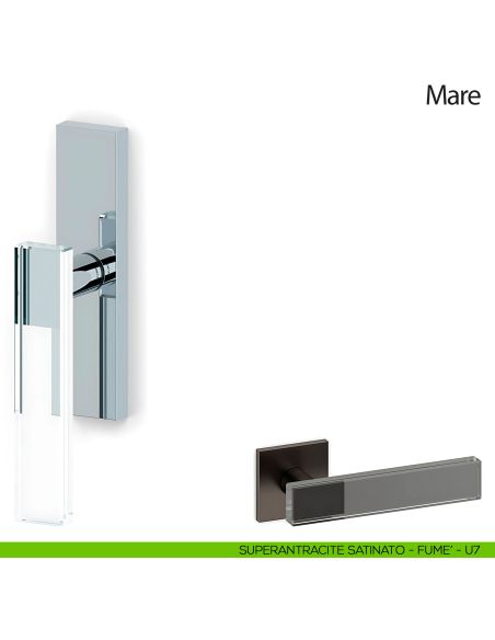 Maniglia per finestra cremonese Mare Olivari superantracite satinato