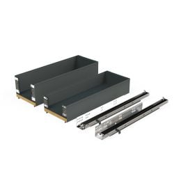 Emuca Portabottiglie laterale estraibile Titane Simplex con chiusura soft, modulo 200 mm, Grigio antracite