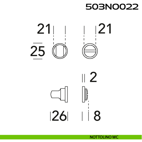 Nottolino WC tondo Minimal Line 022 Reguitti Inox disegno