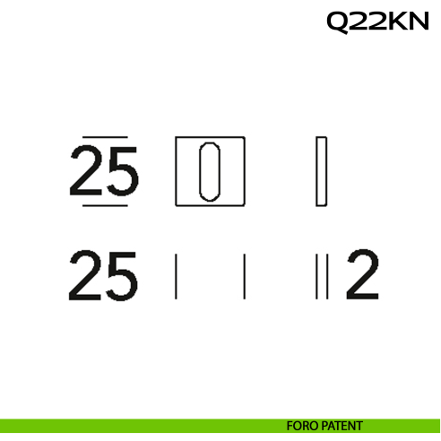 Bocchetta foro chiave quadrata Minimal Line Q22 Reguitti Inox disegno