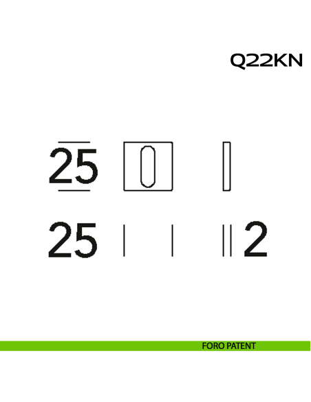 Bocchetta foro chiave quadrata Minimal Line Q22 Reguitti Inox disegno