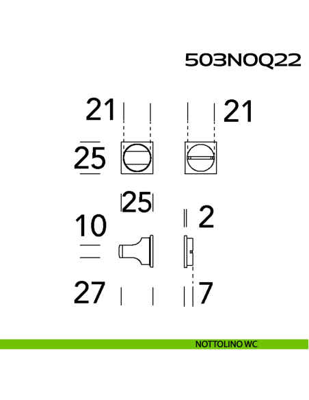 Nottolino WC quadro Minimal Line Q22 Reguitti Inox disegno