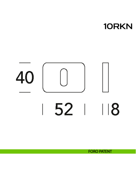 Bocchetta foro chiave rettangolare Minimal Line 10R Reguitti Inox disegno