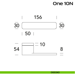 Maniglia in acciaio per porta One 10N Reguitti Inox 2