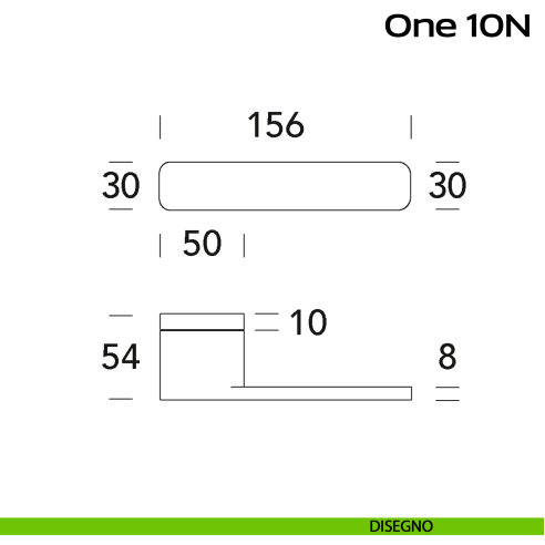 Maniglia in acciaio per porta One 10N Reguitti Inox disegno