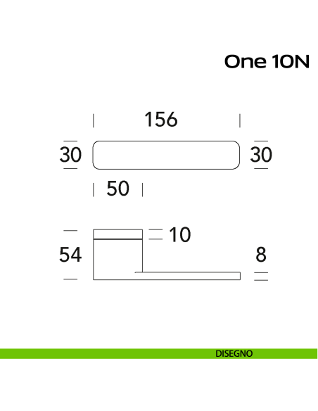Maniglia in acciaio per porta One 10N Reguitti Inox disegno