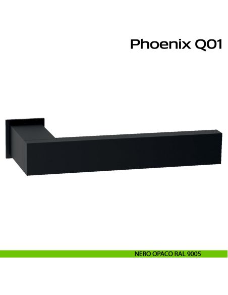 Maniglia in acciaio per porta Phoenix Minimal Q01 Reguitti Inox nero