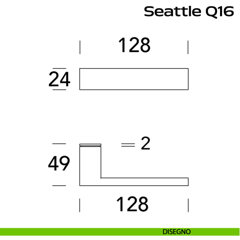 Maniglia in acciaio per porta Seattle Minimal Q16 Reguitti Inox disegno