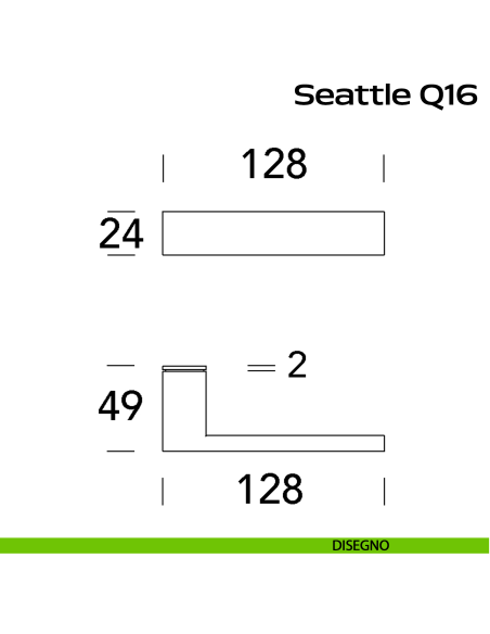 Maniglia in acciaio per porta Seattle Minimal Q16 Reguitti Inox disegno