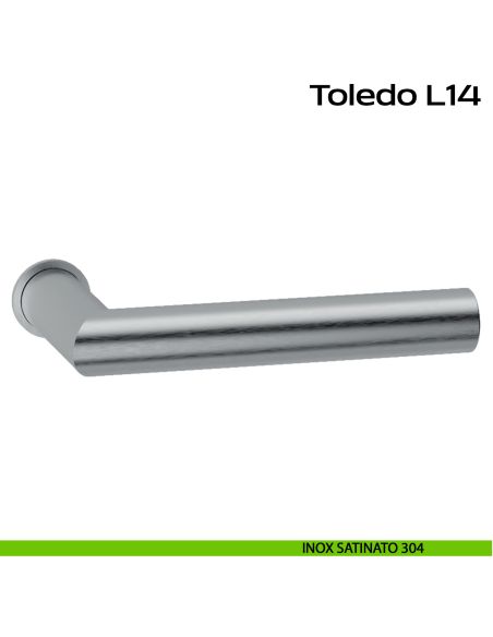 Maniglia in acciaio per porta Toledo Minimal L14 Reguitti Inox acciaio
