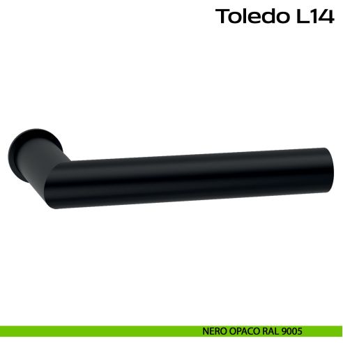 Maniglia in acciaio per porta Toledo Minimal L14 Reguitti Inox nero