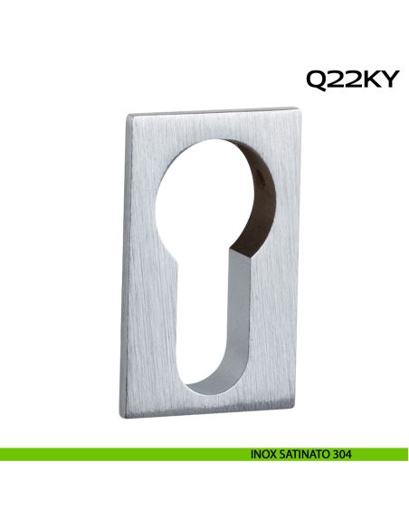 Bocchetta foro yale rettangolare Minimal Line Q22 Reguitti Inox acciaio inox