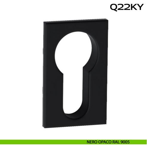 Bocchetta foro yale rettangolare Minimal Line Q22 Reguitti Inox nero opaco