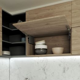 Emuca Braccetto per ante a ribalta verso l'alto Altius Lift, Forza 1840-5200 (high H), Acciaio e tecnoplastica, Grigio antracite 2