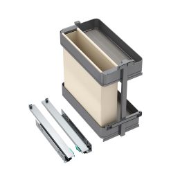 Emuca Carrello estraibile con cestelli e portapane Harmony con chiusura soft, Modulo larghezza 300mm altezza 700mm, Acciaio e Le