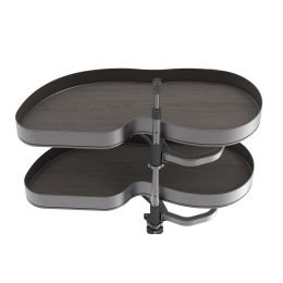 Emuca Angolare Lake Harmony per mobili da cucina, Sinistra, Altezza regolabile, Acciaio e legno, Grigio antracite
