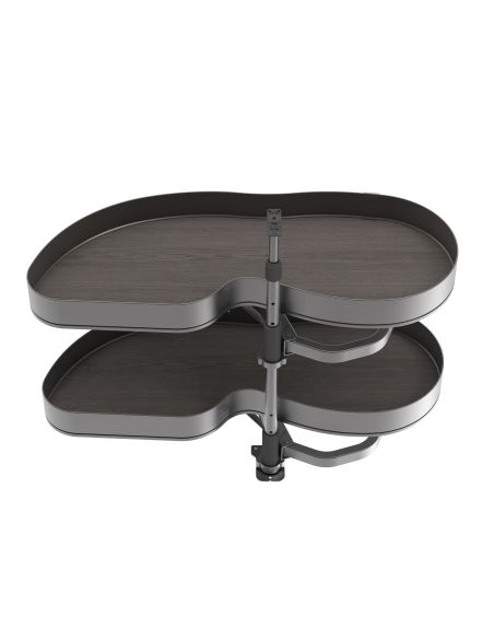 Emuca Angolare Lake Harmony per mobili da cucina, Sinistra, Altezza regolabile, Acciaio e legno, Grigio antracite
