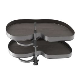 Emuca Angolare Lake Harmony per mobili da cucina, Destra, Altezza regolabile, Acciaio e legno, Grigio antracite