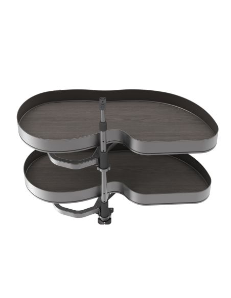 Emuca Angolare Lake Harmony per mobili da cucina, Destra, Altezza regolabile, Acciaio e legno, Grigio antracite